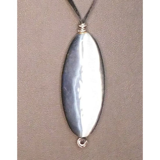 Silver Gothic Cat Eye Glass Pendant Necklace
