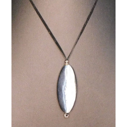 Silver Gothic Cat Eye Glass Pendant Necklace