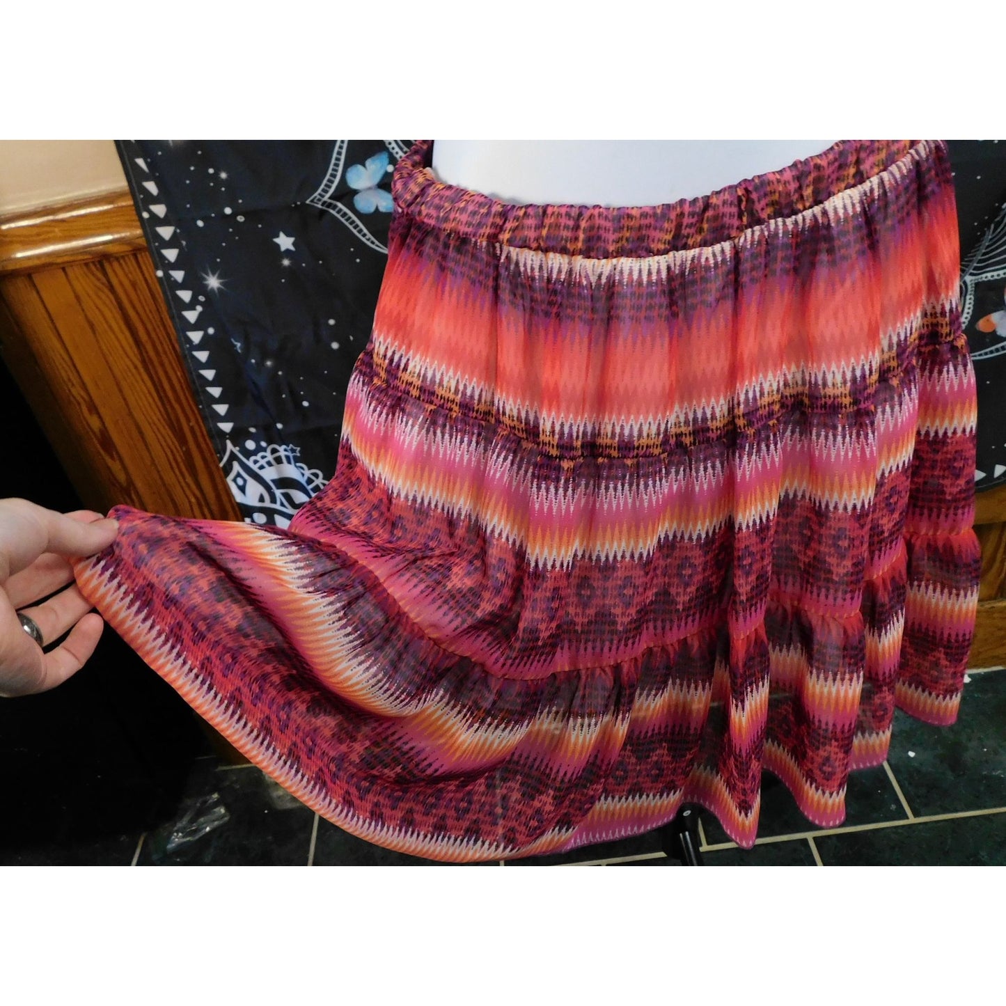 B-Wear Striped Sunset Skirt In Southwestern Print
