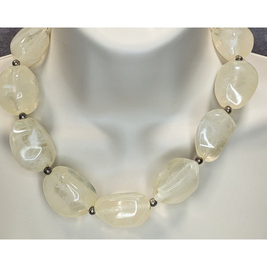 Robert Rose Chunky Lucite Necklace Vintage Collectible Cream Costume Jewelry