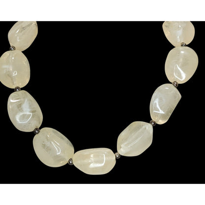 Robert Rose Chunky Lucite Necklace Vintage Collectible Cream Costume Jewelry