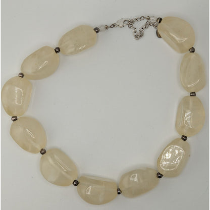 Robert Rose Chunky Lucite Necklace Vintage Collectible Cream Costume Jewelry