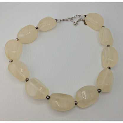 Robert Rose Chunky Lucite Necklace Vintage Collectible Cream Costume Jewelry
