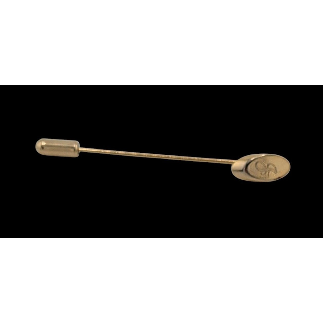 Vintage Cursive Letter J Engraved Gold Tone Stick Stick Pin