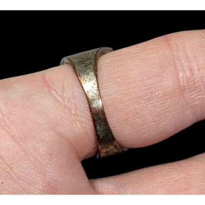 Men's Rectangular 14K Gold Plated Diamond Ring Size 11