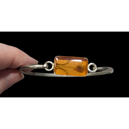 Vintage Pressed Encased Real Flower Bracelet