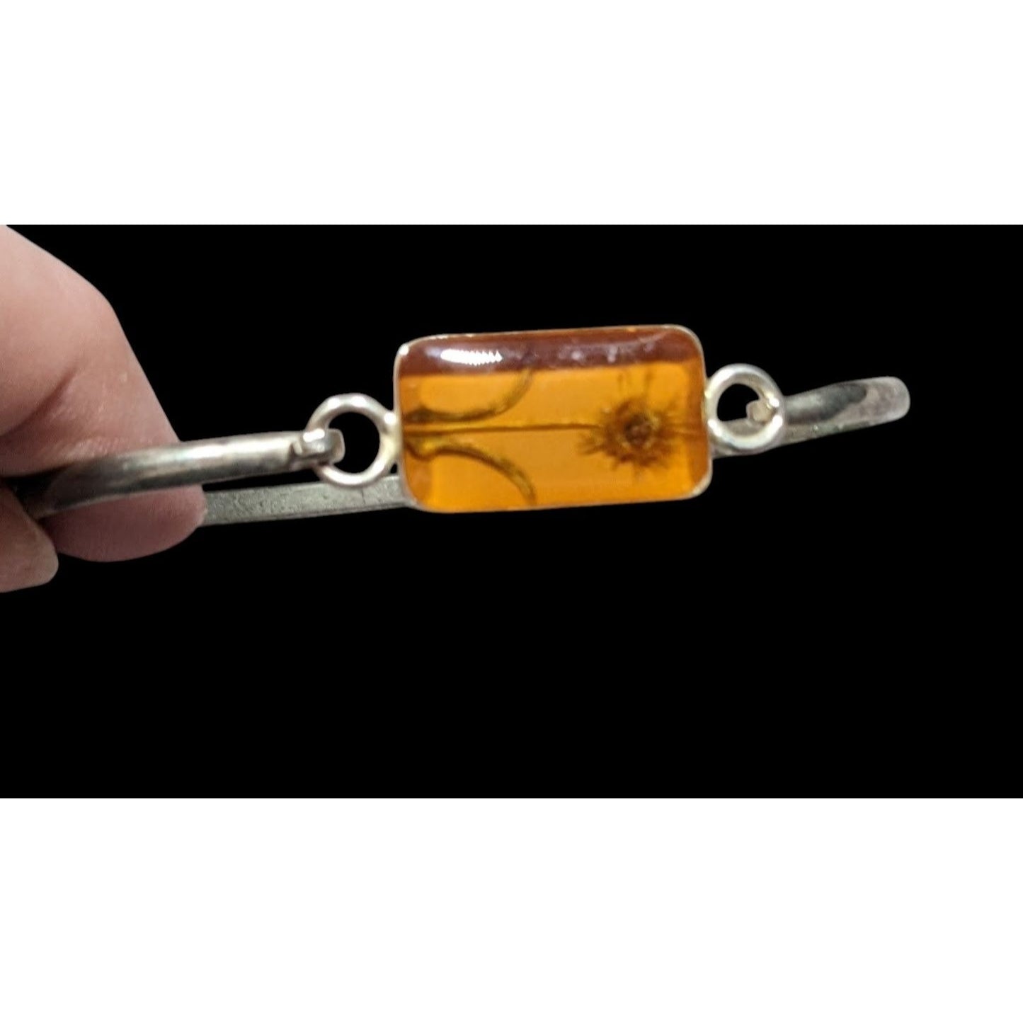 Vintage Pressed Encased Real Flower Bracelet