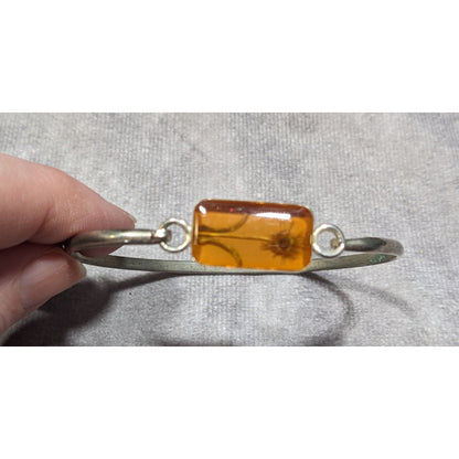 Vintage Pressed Encased Real Flower Bracelet