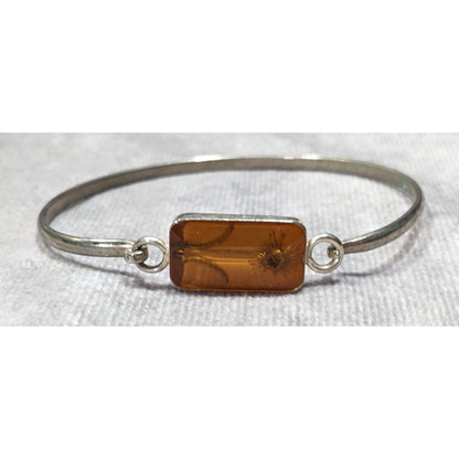 Vintage Pressed Encased Real Flower Bracelet