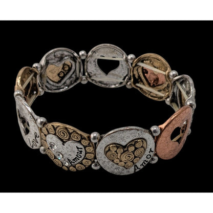 Rustic Love & Amour Multicolor Stretch Bracelet Heart