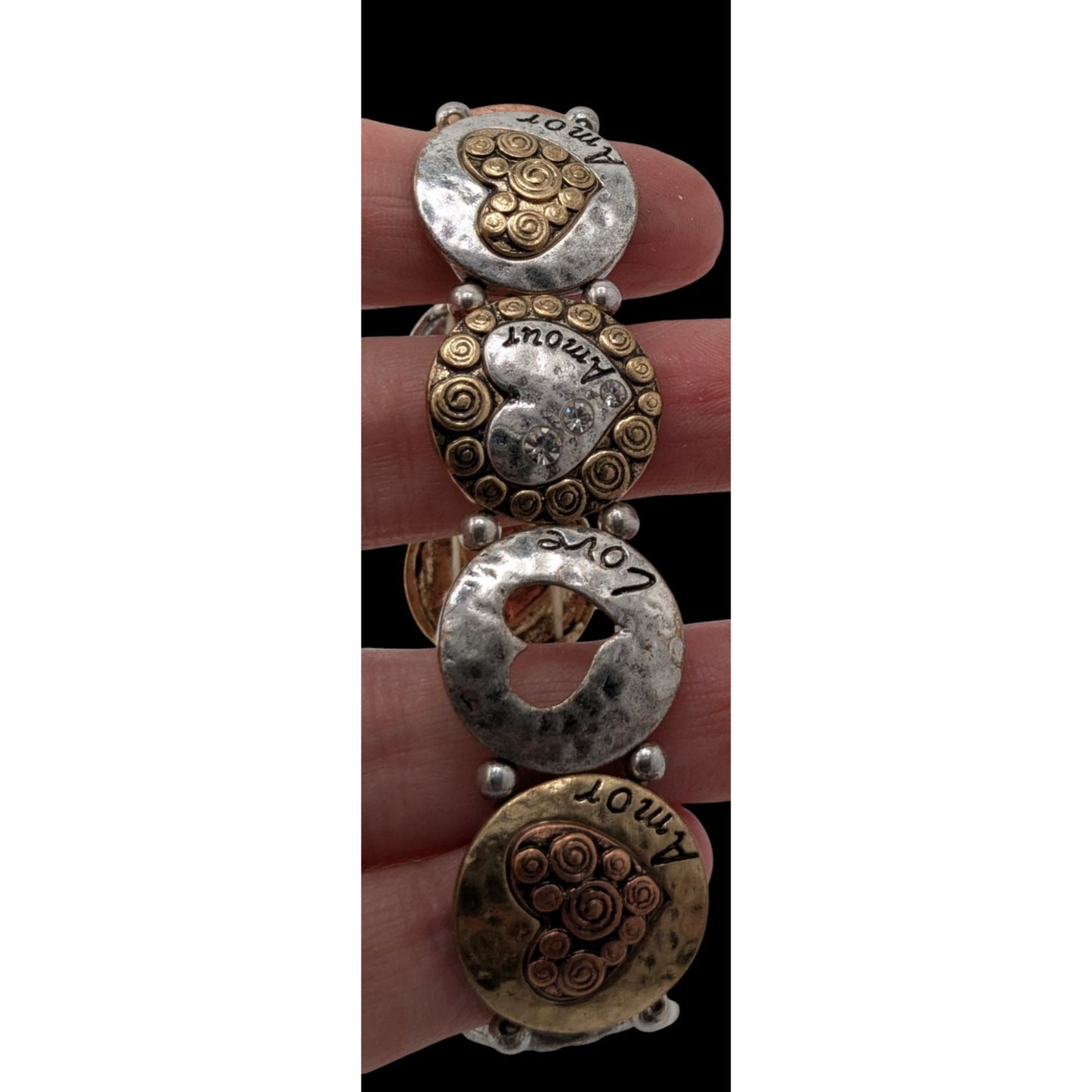 Rustic Love & Amour Multicolor Stretch Bracelet Heart