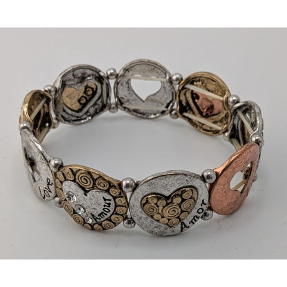 Rustic Love & Amour Multicolor Stretch Bracelet Heart