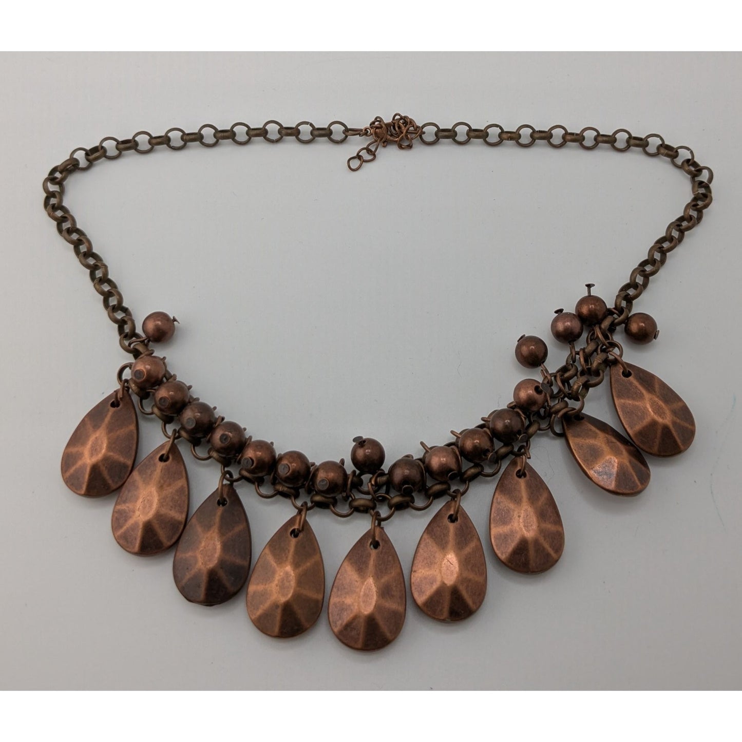 Paparazzi "La Diva Loca" Copper Tone Necklace With Teardrop Pendants & Beaded Accents\