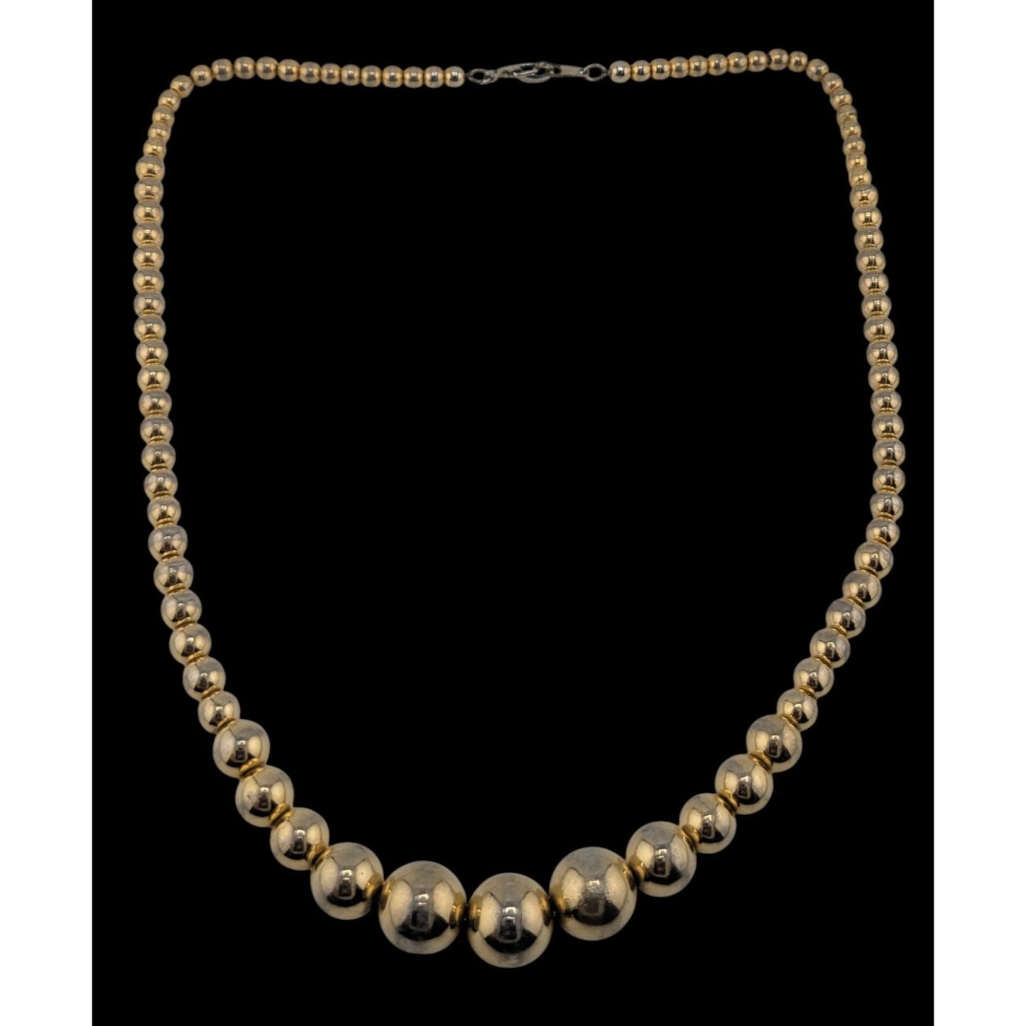 Vintage Glam Gold-Tone Graduated Bead Necklace With Lobster Clasp