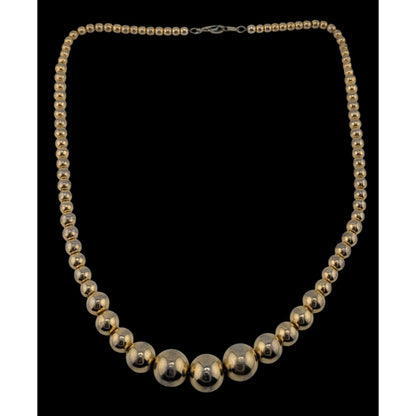 Vintage Glam Gold-Tone Graduated Bead Necklace With Lobster Clasp
