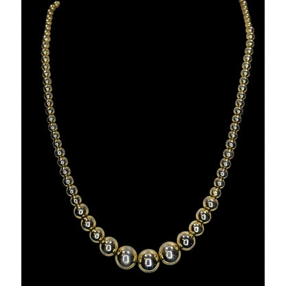Vintage Glam Gold-Tone Graduated Bead Necklace With Lobster Clasp