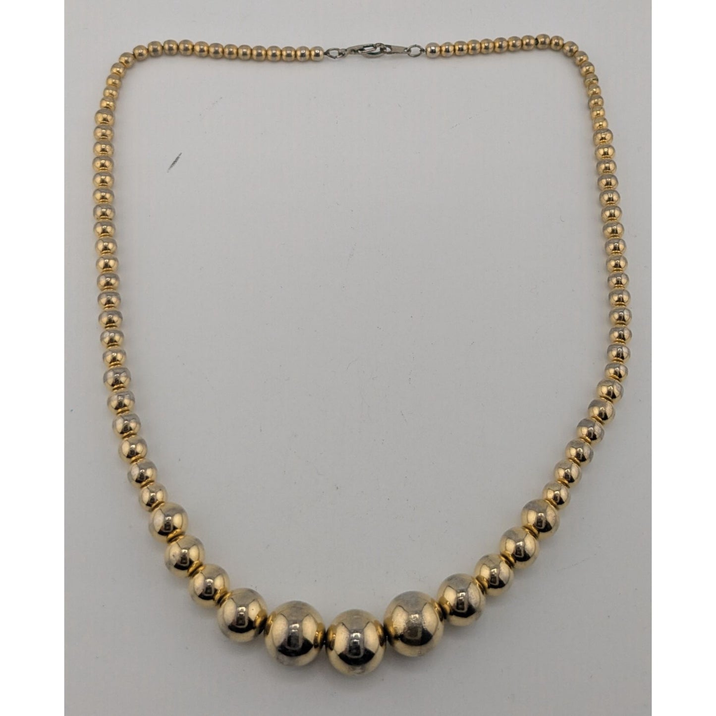 Vintage Glam Gold-Tone Graduated Bead Necklace With Lobster Clasp