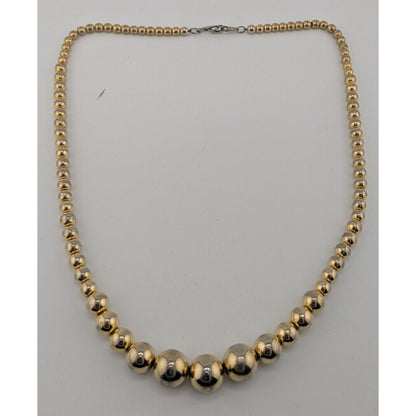 Vintage Glam Gold-Tone Graduated Bead Necklace With Lobster Clasp