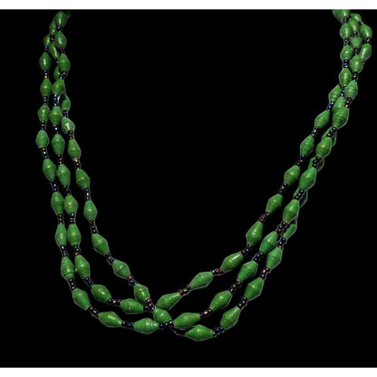 Bead For Life Green Paper Bead Necklace