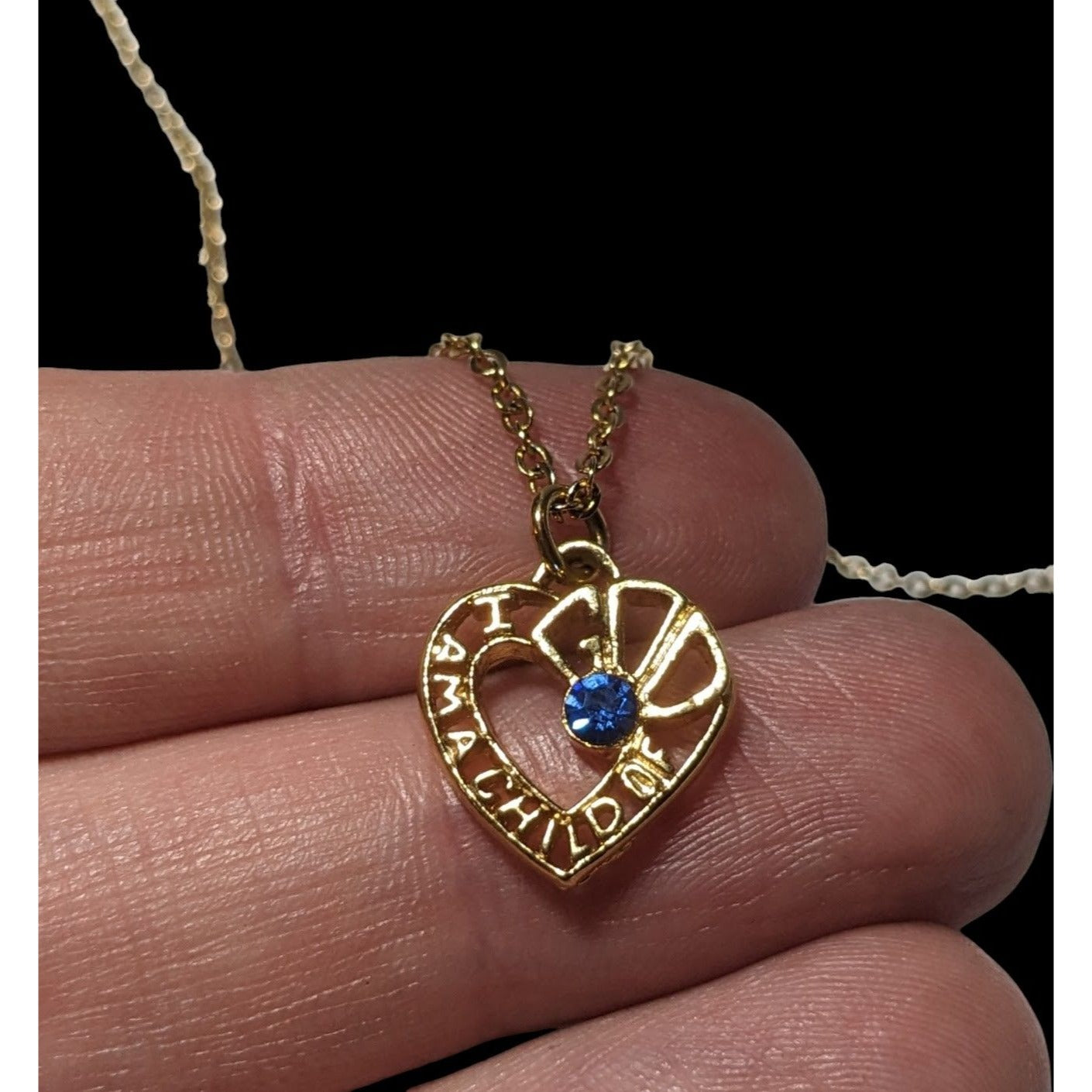 Gold Heart Child Of God Pendant Necklace