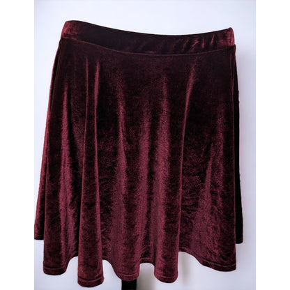 Rolla Coster Burgundy Stretch Velvet Skater Skirt