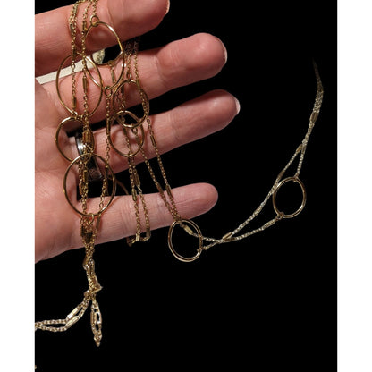 Multilayer Gold Chain Open Loop Necklace