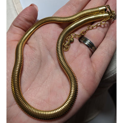 Vintage Glam Golden Snake Chain Necklace