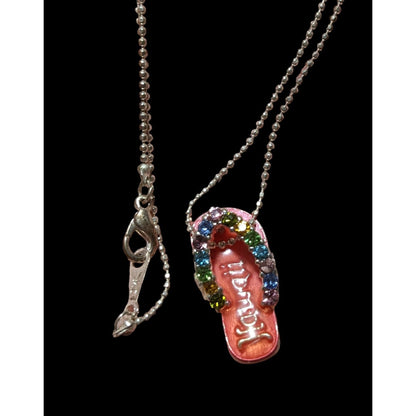 MC Rainbow Gem Enamel Hawaii Sandal Necklace