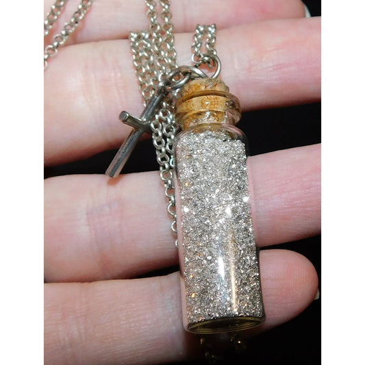 Handmade Silver Tone Prayer Dust Necklace