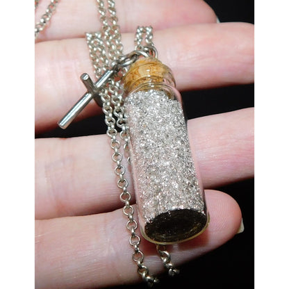 Handmade Silver Tone Prayer Dust Necklace