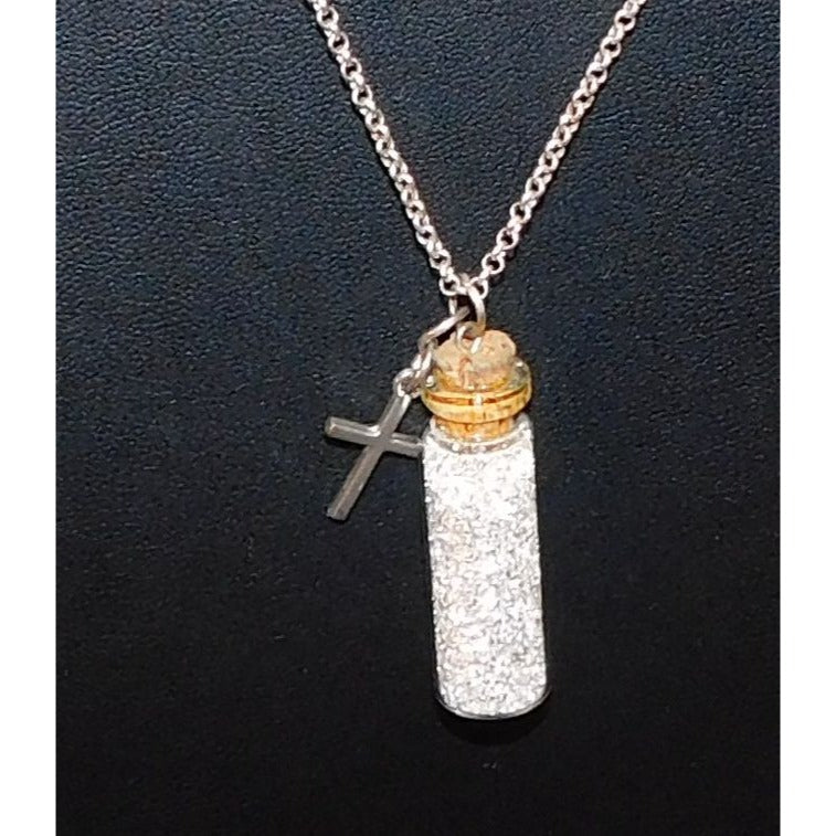 Handmade Silver Tone Prayer Dust Necklace