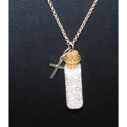 Handmade Silver Tone Prayer Dust Necklace