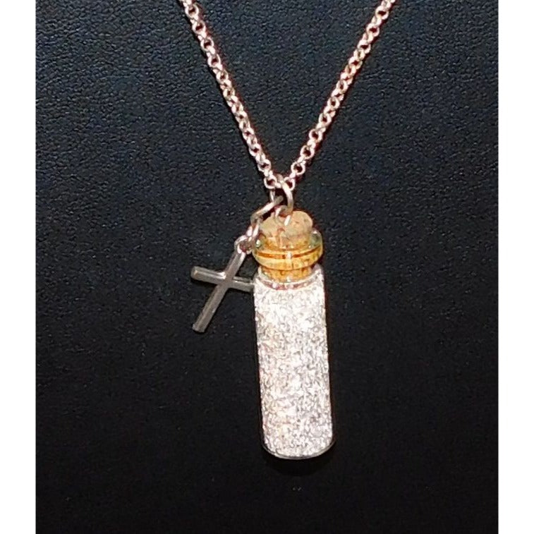 Handmade Silver Tone Prayer Dust Necklace