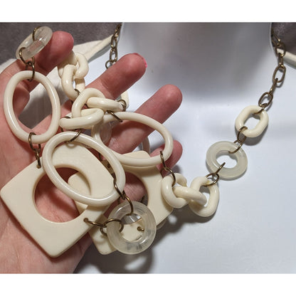 Vintage Chunky Cream Geometric Necklace