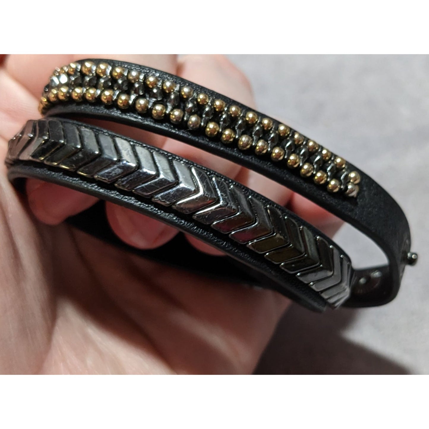 Stella & Dot Black Gilded Path Wrap Bracelet