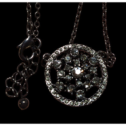 Gothic Rhinestone Snowflake Pendant Necklace