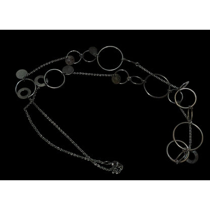 Gothic Y2K Hoop Link Charm Chain Necklace