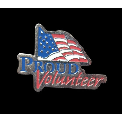 Proud Volunteer Patriotic Flag Enamel Lapel Pin