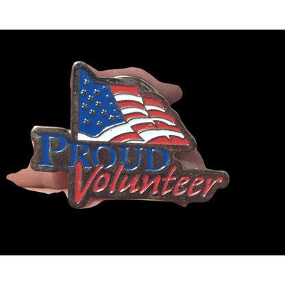 Proud Volunteer Patriotic Flag Enamel Lapel Pin