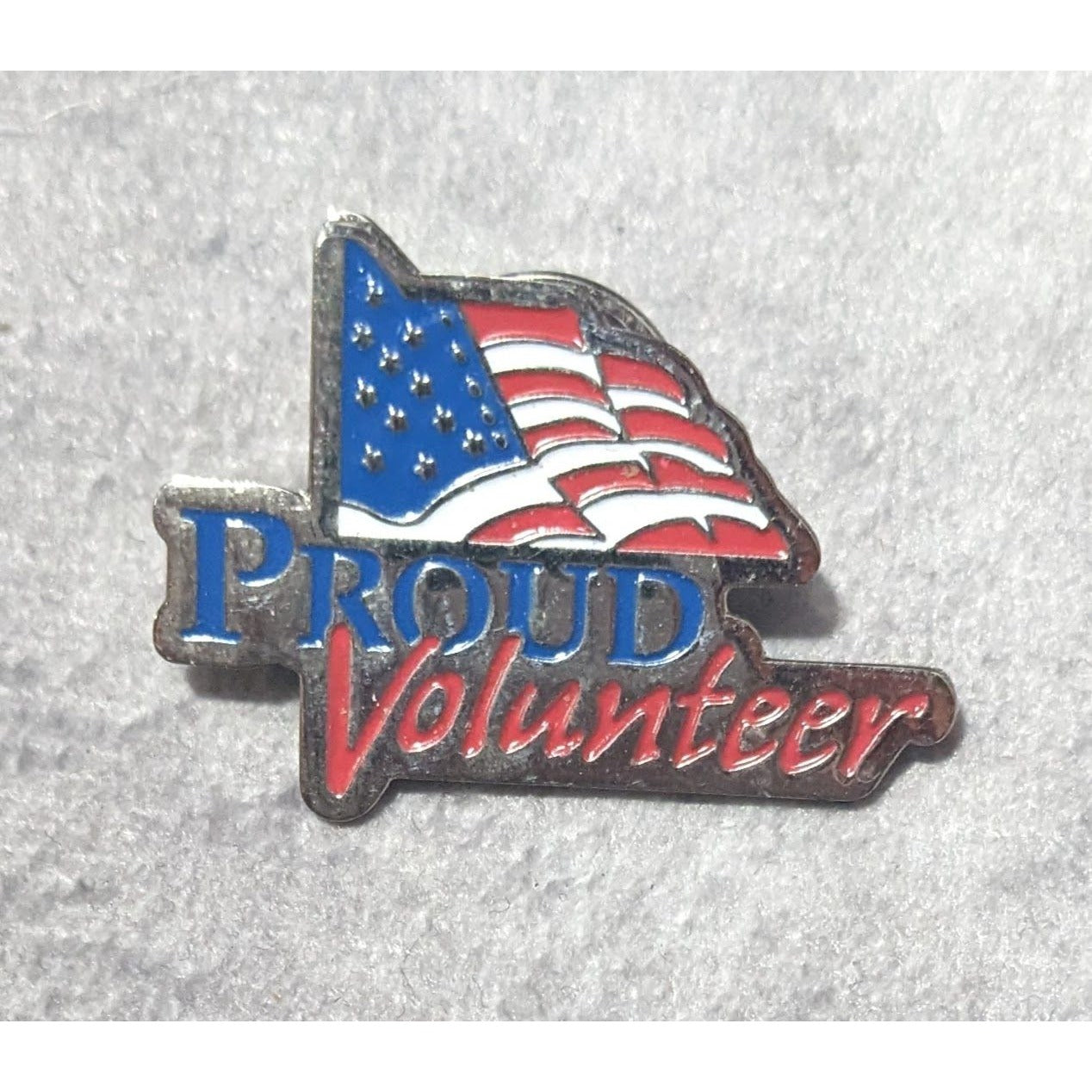 Proud Volunteer Patriotic Flag Enamel Lapel Pin