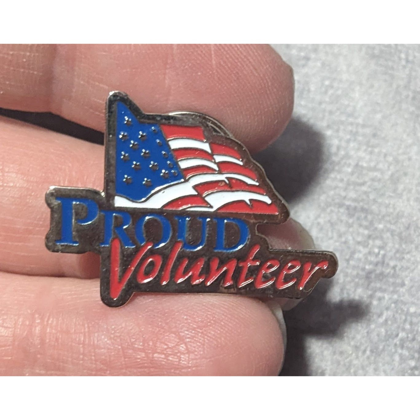 Proud Volunteer Patriotic Flag Enamel Lapel Pin