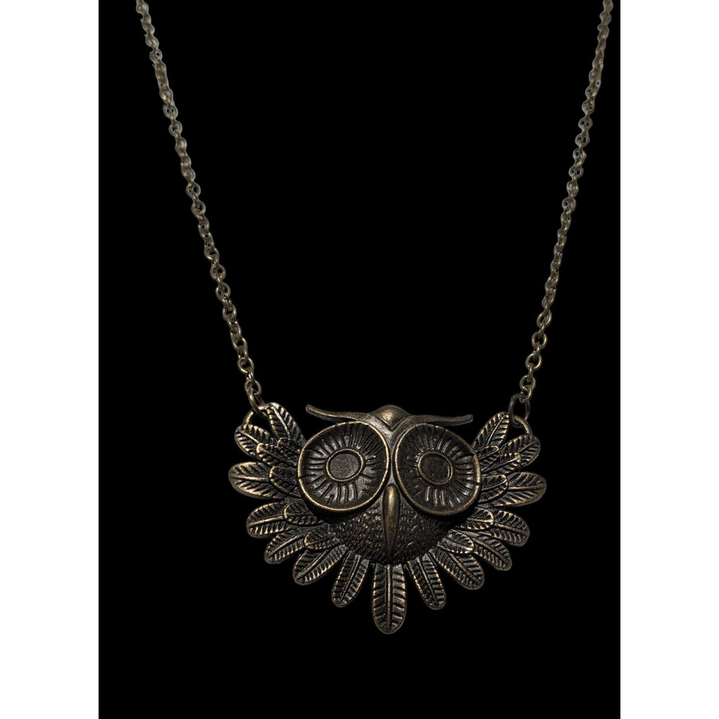 Gold Steampunk Owl Necklace