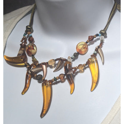 You And I Multilayer Acrylic Claw Jungle Necklace