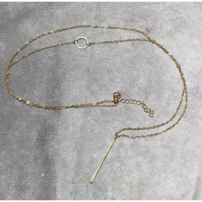 Minimalist Gold Geometric Charm Chain Necklace