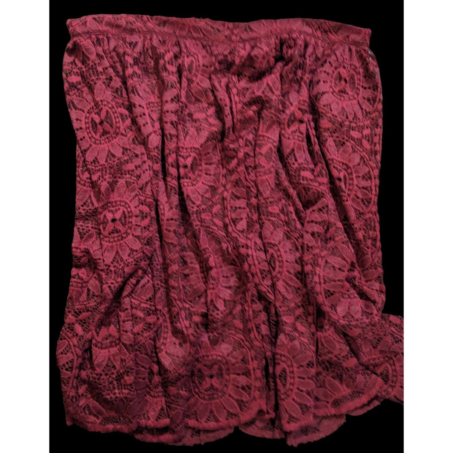 Xhilaration Burgundy Floral Lace Gothic Skirt