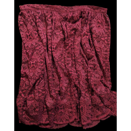 Xhilaration Burgundy Floral Lace Gothic Skirt