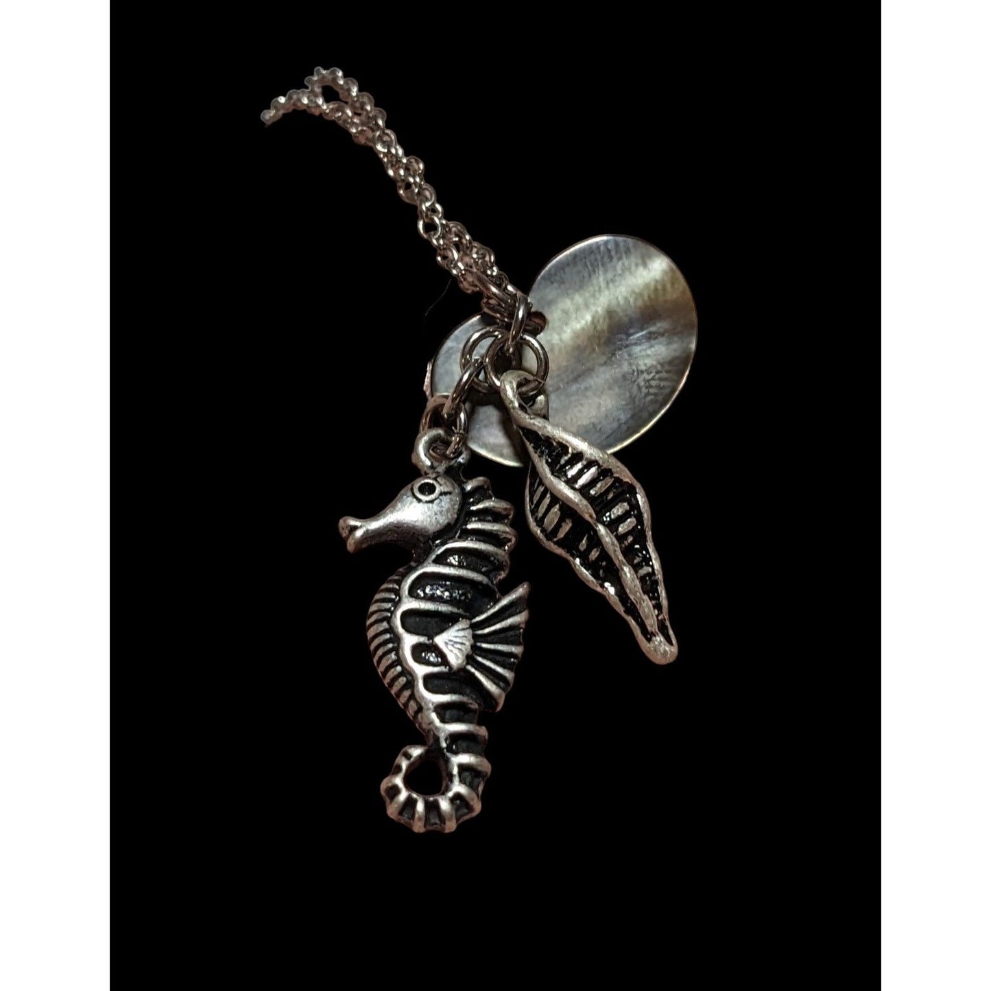 Seahorse Seashell Mermaid Charm Necklace