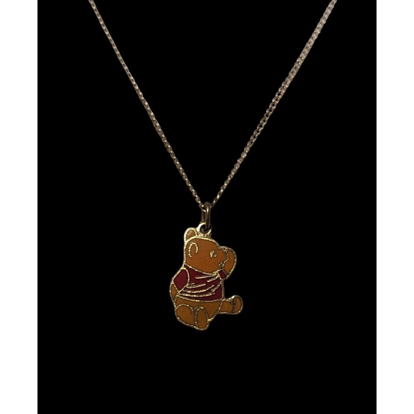 Vintage Minimalist Disney Pooh Charm Necklace