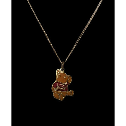 Vintage Minimalist Disney Pooh Charm Necklace