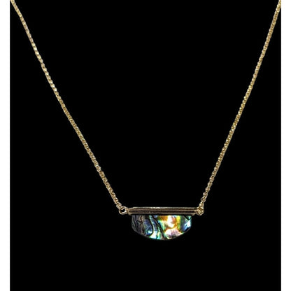 Minimalist Sterling Abalone Pendant Necklace